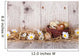Easter eggs on wood Wall Mural