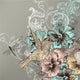 Elegant floral background with flowers and humming birds Wall Mural