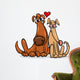 dogs in love cartoon illustration Wall Decal