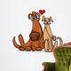dogs in love cartoon illustration Wall Decal