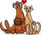 dogs in love cartoon illustration Wall Decal