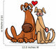 dogs in love cartoon illustration Wall Decal