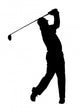 Golf Sport Silhouette - Golfer finished Tee-shot Wall Decal
