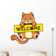 Baby Cat Hold a Welcome Sign 