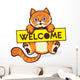Baby Cat Hold a Welcome Sign 