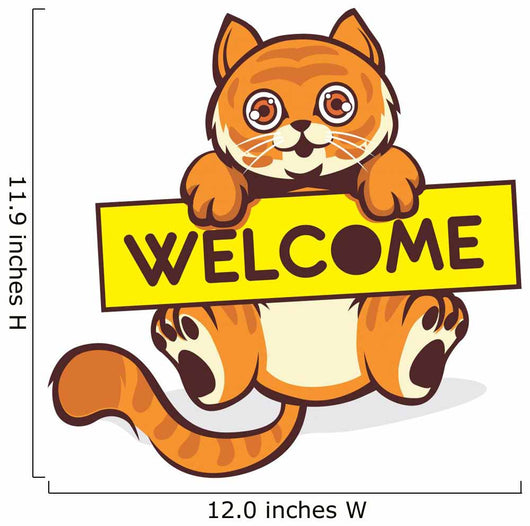 Baby Cat Hold a Welcome Sign 