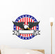 eagle grip a ribbon with US flag as background Wall Decal