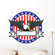 eagle grip a ribbon with US flag as background Wall Decal