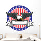 eagle grip a ribbon with US flag as background Wall Decal