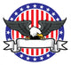 eagle grip a ribbon with US flag as background Wall Decal