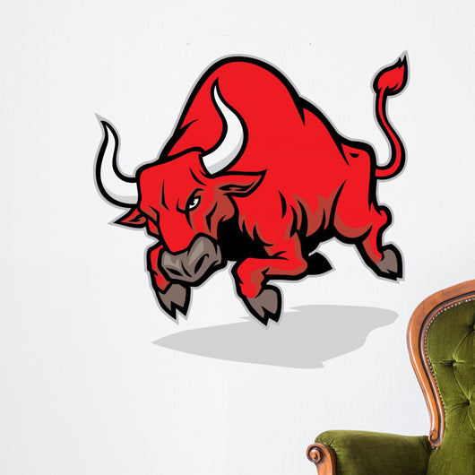 angry bull attack Wall Decal