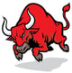 angry bull attack Wall Decal