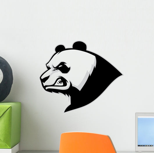 angry panda head mascot Wall Decal