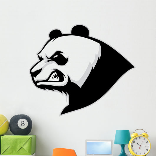 angry panda head mascot Wall Decal