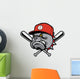 bulldog as a baseball mascot Wall Decal