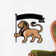 lion mascot hold a flag Wall Decal