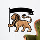 lion mascot hold a flag Wall Decal