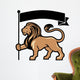 lion mascot hold a flag Wall Decal
