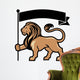 lion mascot hold a flag Wall Decal