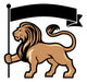 lion mascot hold a flag Wall Decal