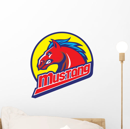 Mustang Head Mascot Wall Decal
