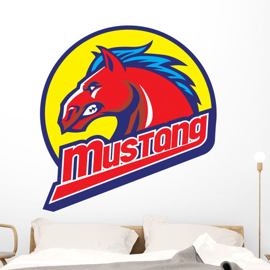 Mustang Head Mascot Wall Decal