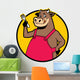smiling cow wearing apron Wall Decal