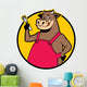 smiling cow wearing apron Wall Decal