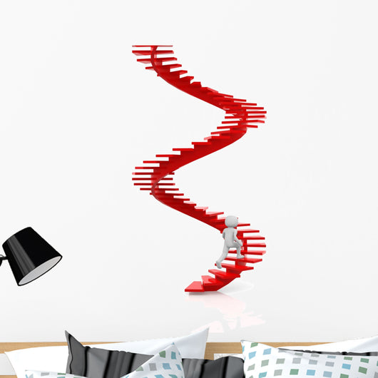 Walking on career ladder Wall Decal