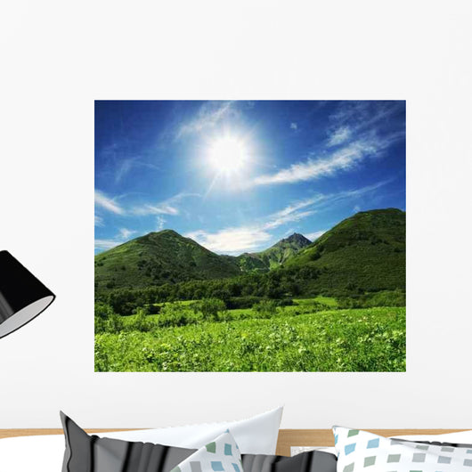 Summer Green Hills Wall Decal Design 1