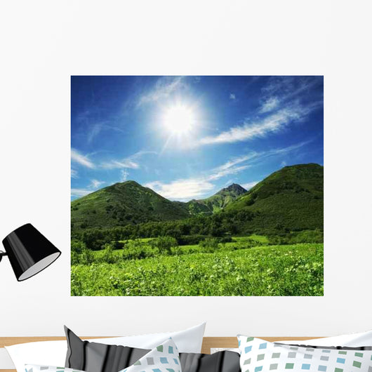 Summer Green Hills Wall Decal Design 1
