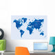 blue map of the world in origami style 