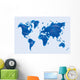 blue map of the world in origami style 