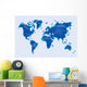 blue map of the world in origami style 