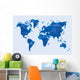 blue map of the world in origami style 