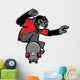 chimpanze ride a skateboard Wall Decal