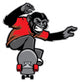 chimpanze ride a skateboard Wall Decal