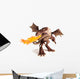Fire Breathing Dragon on a White Background 