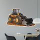 Generic construction bulldozer on dirt with a  white background 