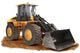 Generic construction bulldozer on dirt with a  white background 