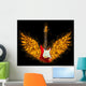 Red Guitar With Flame Wings 