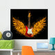 Red Guitar With Flame Wings 