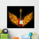 Red Guitar With Flame Wings 