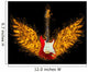 Red Guitar With Flame Wings 