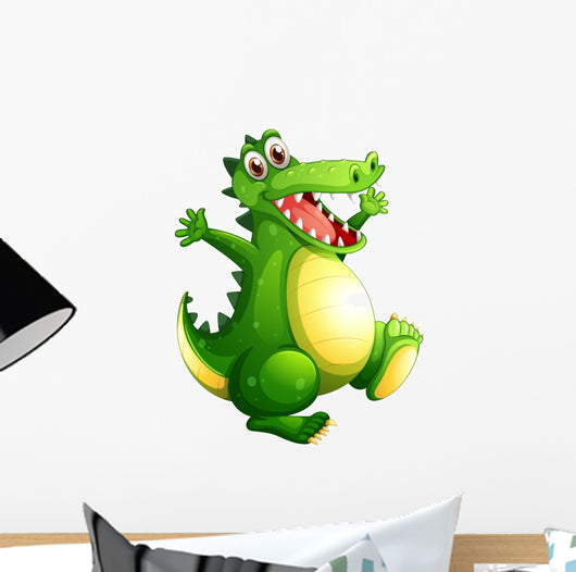A Playful Green Crocodile 