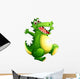 A Playful Green Crocodile 