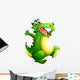 A Playful Green Crocodile 