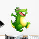A Playful Green Crocodile 
