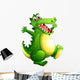 A Playful Green Crocodile 