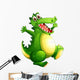A Playful Green Crocodile 